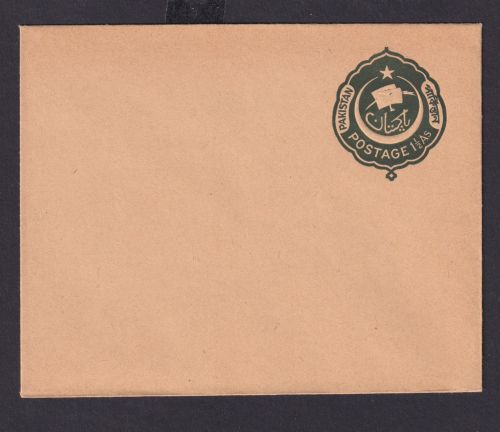 Pakistan Ganzsache postal stationery cover 1 1/2 As.