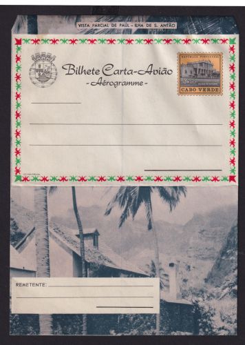 Kap Verde Cabo Verde Afrika Africa Ganzsache Aerogramm 3,50 $ Portugal Kolonie