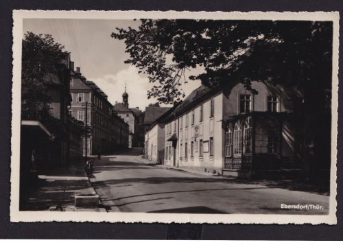 Ansichtskarte Ebersdorf Thüringen Ortsstrasse mit Gasthaus zum Löwe