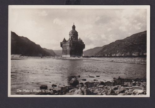 Ansichtskarte Caub Rheinland Pfalz Rhein Verlag Karl Kühn Bingen