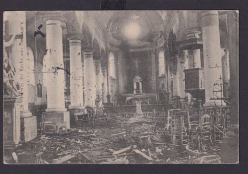 Ansichtskarte Poelkapelle Langemark Belgien Zerstörte Kirche 1. Weltkrieg