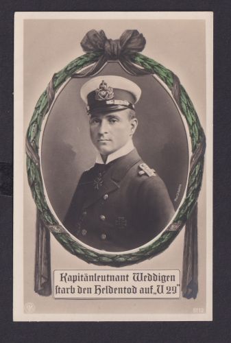 Ansichtskarte Kapitänleutnant Weddigen U-Boot Komandant 1. Weltkrieg