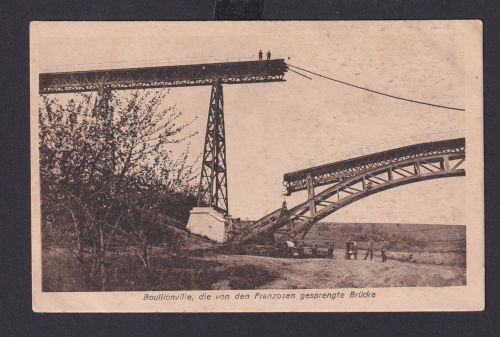 Ansichtskarte Boullionville Frankreich Gesprengte Brücke von Franzuosen im