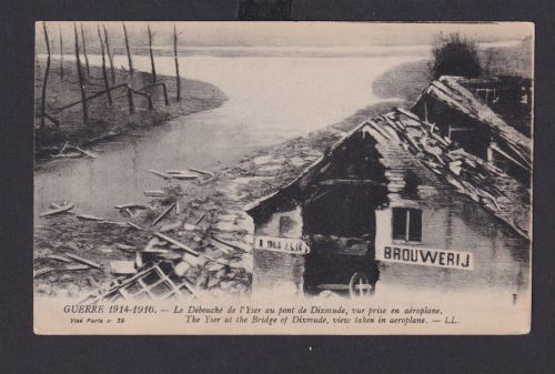 Ansichtskarte Diksmuide Dixmude Luftaunahme Brücke am Fluß Yser