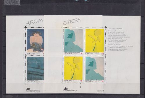 Madeira Azoren Portugal Block Briefmarken Lourdes Castro Antonio Dacosta 1993
