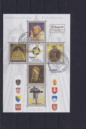 Österreich Block Briefmarken Mitteleuropäischer Katholikentag 2003/2004 Luxus