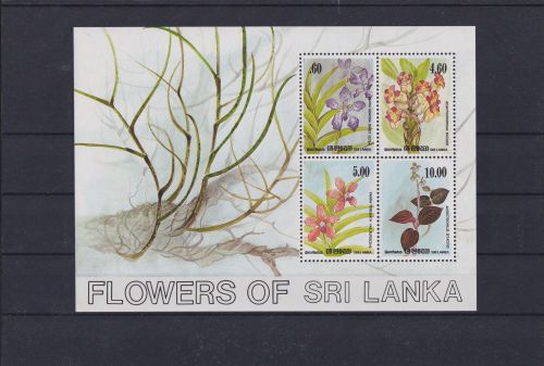 Sri Lanka Übersee Block Briefmarken Blumen Orchideen Sri Lanka Luxus postfrisch