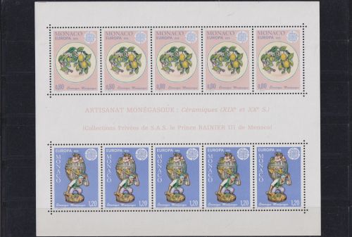 Monaco Europa Block Briefmarken Ceramique Monegasque 1976 Luxus postfrisch