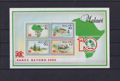 Malavi Afrika Übersee Block Briefmarken SADCC BEYOND 2000 Luxus postfrisch