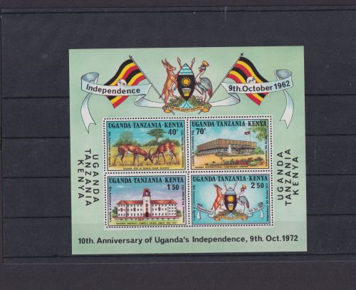 Kenia Uganda Tansania Übersee Block Briefmarken 10 Jahre Unabhängigkeit 1972