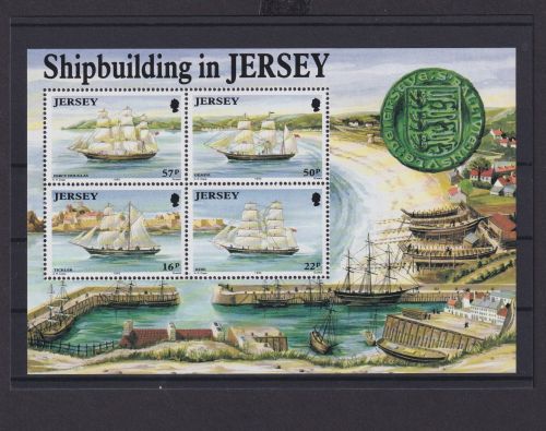 Jersey Großbritannien Block Briefmarken Schiffsbau in Jersey Luxus postfrisch