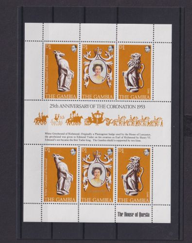 Gambia Afrika Übersee Block Briefmarken 25 Jahrestag Krönung Elisabeth II 1953