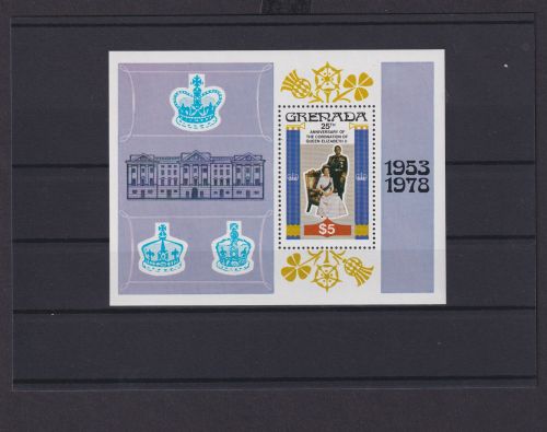 Grenada Übersee Block Briefmarken 25 Jahre Krönung Elisabeht II Luxus postfrisch