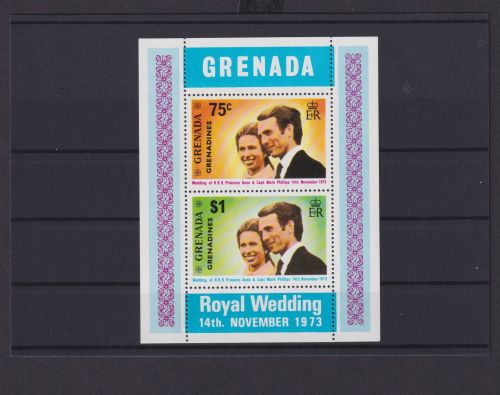 Grenada Übersee Block Briefmarken Royal Wedding 1973 Luxus postfrisch