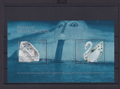 Österreich Europa Block Briefmarke Swaroski Kristallwelten 2004 Luxus postfrisch
