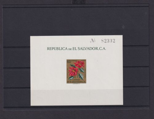 El Salvador Übersee Block Briefmarken Flor de Pascua Luxus postfrisch