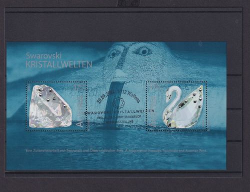 Österreich Europa Block Swaroski Kristallwelten 2004 Luxus gestempelt