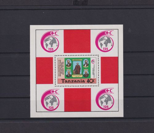 Tansania Übersee Block Briefmarken 125 Jahre Rotes Kreuz Luxus postfrisch