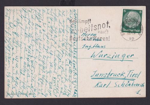 Deutsches Reich Drittes Reich Ansichtskarte SST Bekämpft Arbeitsnot kauft