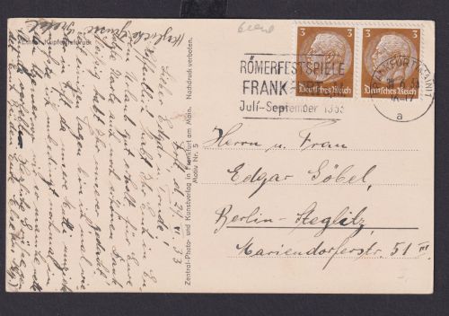 Deutsches Reich Drittes Reich Ansichtskarte SST Römerfestspiele Frankfurt a. M.