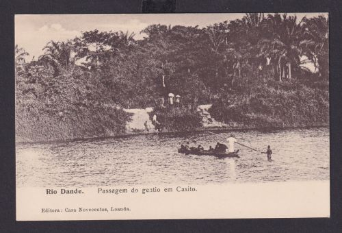 Ansichtkarte Afrika Angola Portugal Kolonien Rio Dante Fluss Fährboot