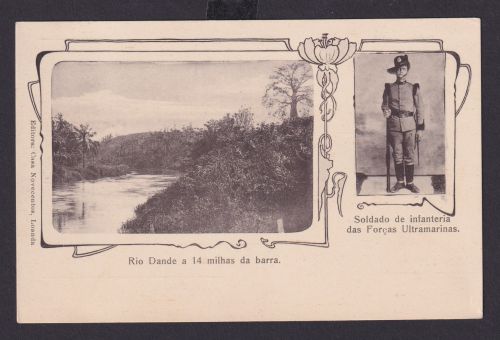 Militaria Ansichtskarte Afrika Angola Portugal Kolonien Jugendstil Infanterie