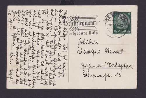 Deutsches Reich Drittes Reich Ansichtskarte Postsache SST Brieftelegramme ab