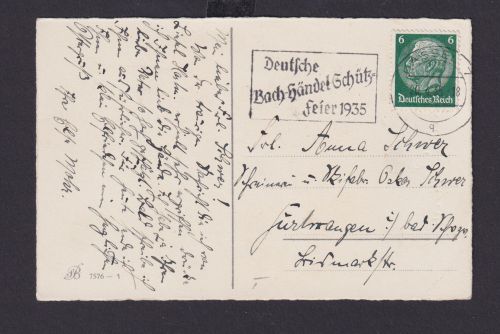 Deutsches Reich Drittes Reich Ansichtskarte Musik SST Deutsche Bach Händel