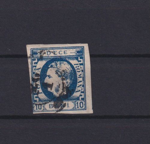 Rumänien Fürst Karl I. 22 b 10 Bani ultramarin gestempelt Kat 70,00 Ausgabe 1869