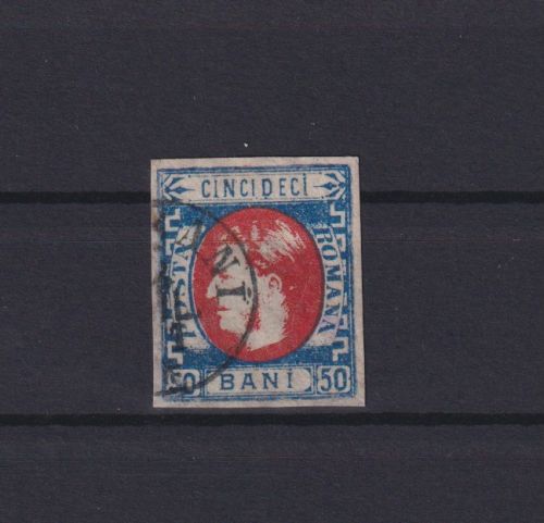 Rumänien Fürst Karl I. 25 a 50 Bani gestempelt Kat.-Wert 60,00 Ausgabe 1869