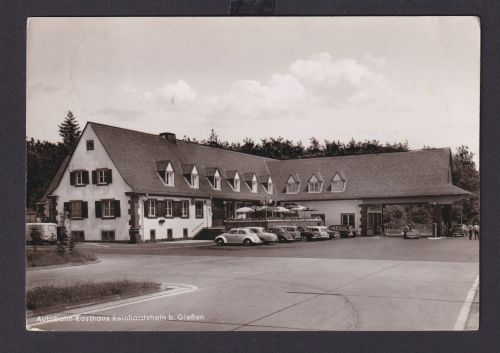 Ansichtskarte Auto Oldtimer Gießen Hessen Autobahn Rasthaus Reinhardshain Goslar