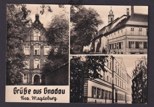 Ansichtskarte Gnadau Sachsen Anhalt Zinzendorfhaus Pfarrhaus Anstaltsgebäude