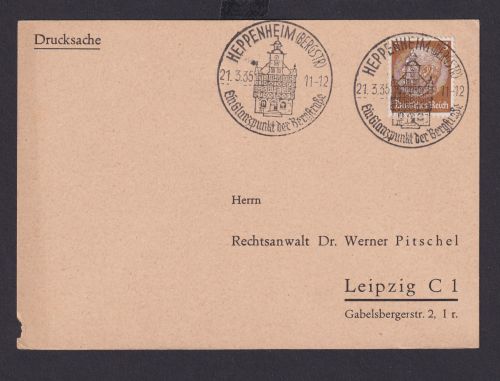 Heppenheim Hessen Deutsches Reich 3. Reich Karte SST Heppenheim Bergstrasse