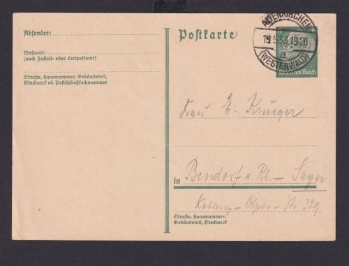 Altenkirchen Rheinland Pfalz Westerwald Deutsches Reich Drittes Reich Karte n.