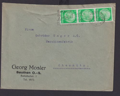 Beuthen Oberschlesien Deutsches Reich Drittes Reich Brief SST Bekämpft die