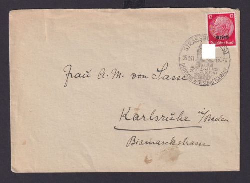 Besetzung Strassburg Elsaß Deutsches Reich 3 Reich Brief SST