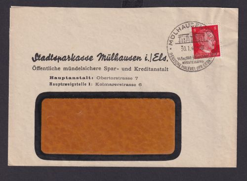 Mühlhausen Elsaß Deutsches Reich Drittes Reich Brief Kunst Kultur SST Deutsche