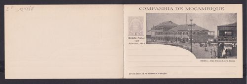 Mosambik Mozambique Afrika Portugal Kolonien selt. Bild Ganzsache Doppelkarte