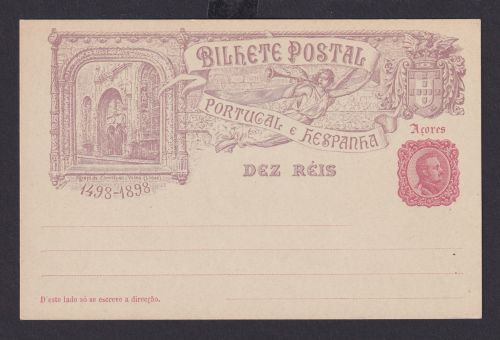 Azoren Portugal Ganzsache 400 Jahrfeier 1498-1898