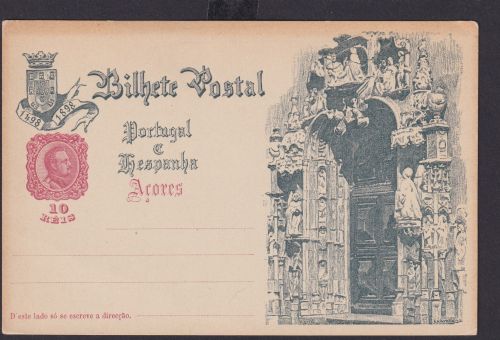 Azoren Portugal Ganzsache 400 Jahrfeier 1498-1898
