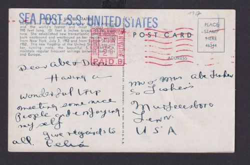 Schiffspost Großbritannien Absenderfreistempel Southampton Paid auf toller