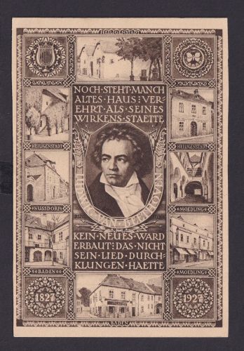 Österreich Ganzsache Beethoven Musik Komponist Wien Fürth 29.4.1932