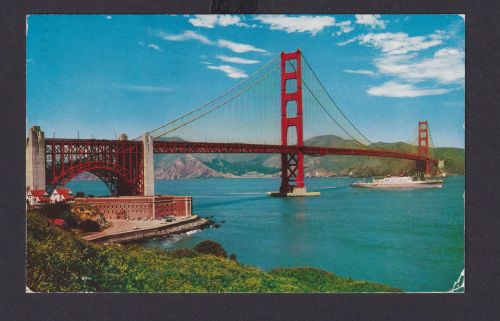USA schöne Ansichtskarte Golden Gate Bridge Los Angeles California nach München