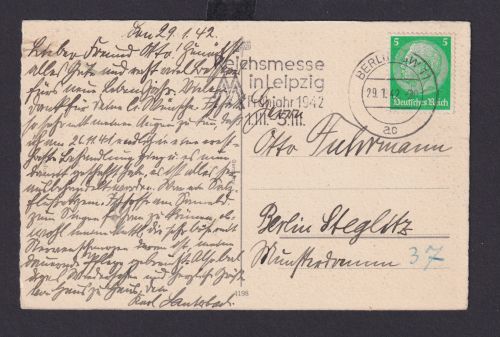 Berlin Deutsches Reich Drittes Reich Karte Anlass SST Reichsmesse in Leipzig