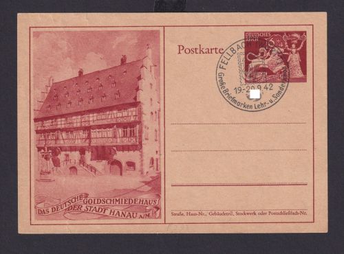 Ganzsache Fellbach Baden Württemberg Deutsches Reich Drittes Reich Motivkarte