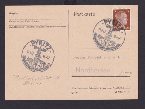 Pyritz Pommern Pyrzyce Polen Deutsches Reich Drittes Reich Karte Reisen SST