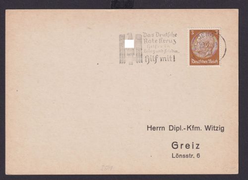 Jena Thüringen Deutsches Reich Drittes Reich Karte SST das Deutsche Rote Kreuz