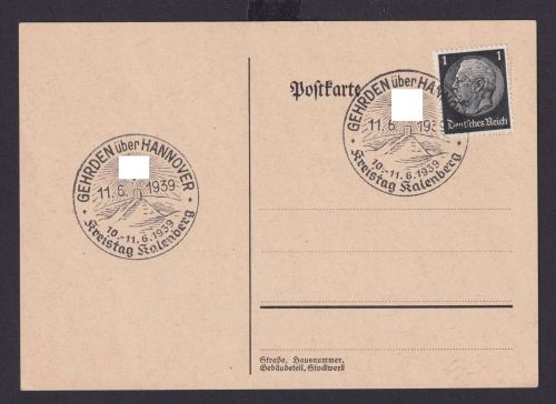 Gehrden über Hannover Niedersachsen Deutsches Reich Drittes Reich Karte