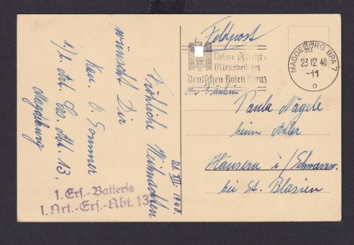 Bahnpost Feldpost K1 Magdeburg BPA Sachsen Anhalt Deutsches Reich Drittes Reich