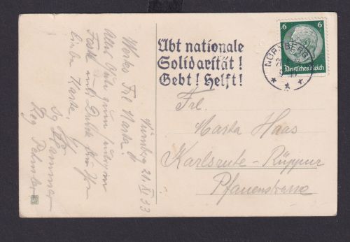 Nürnberg Bayern Deutsches Reich Drittes Reich Ansichtskarte SST Übt